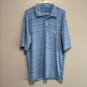 Nike Blue Polo Shirt with Horizontal Stripes